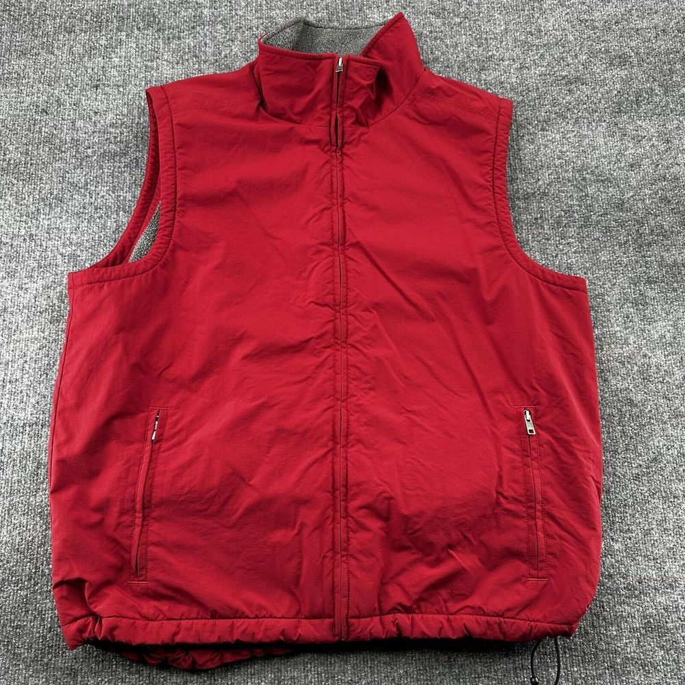 LL Bean Vest Men Large Tall Nylon Fleece Lined Outdoors Hiking‎ Camping